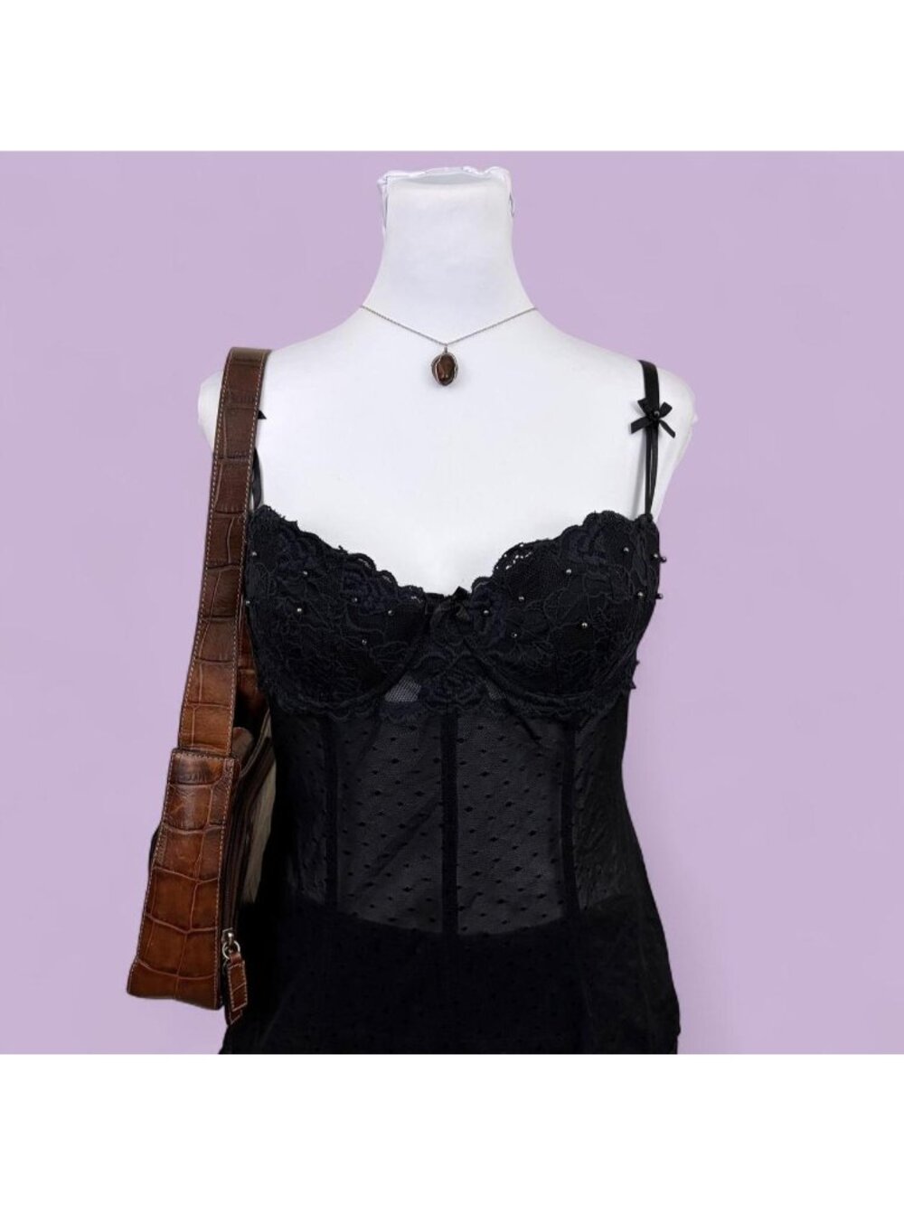 black mcbling alt emo grunge corset cami top